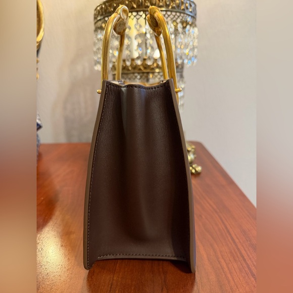 Cult Gaia Maxine Mini Bag Luwak Brown Leather Gold Handle NEW with dustbag - Picture 5 of 9